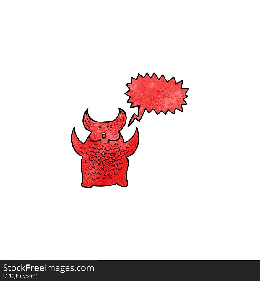 cartoon roaring demon