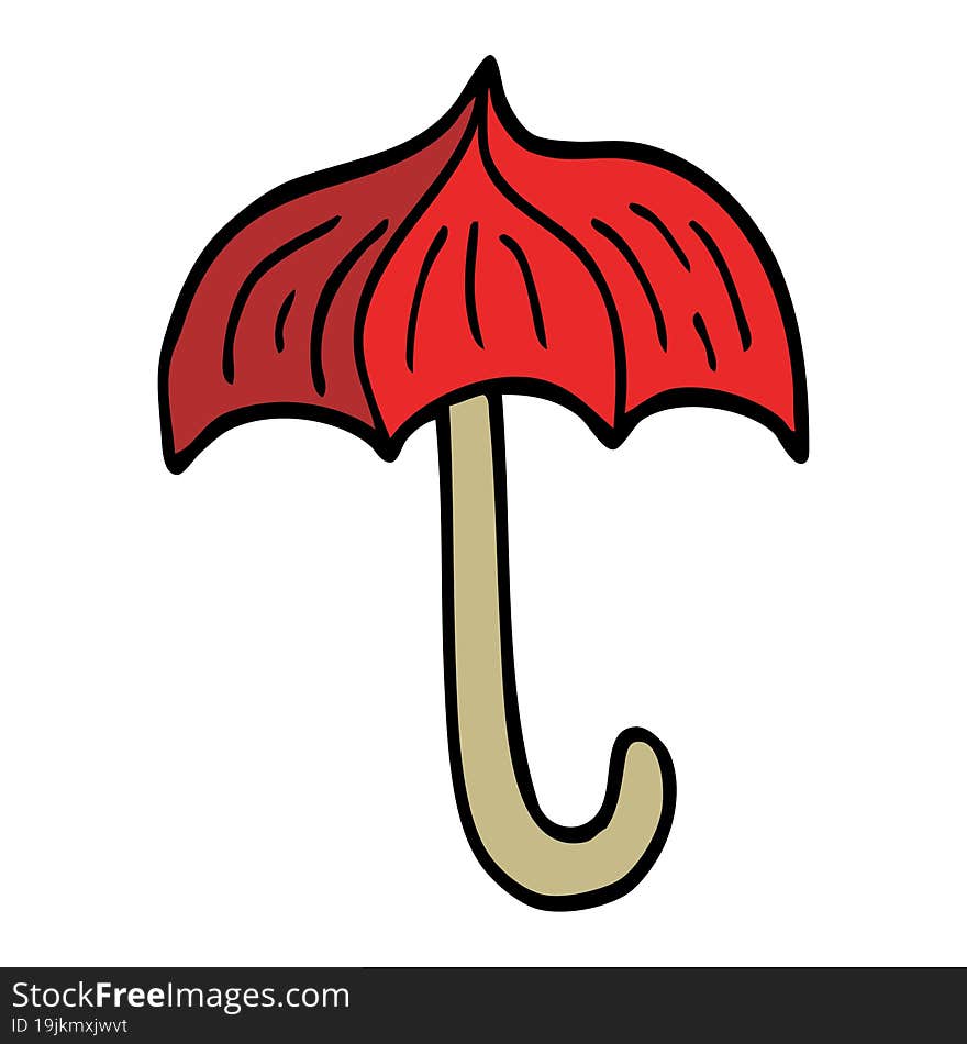 cartoon doodle open umbrella