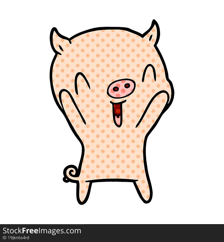 happy cartoon pig. happy cartoon pig