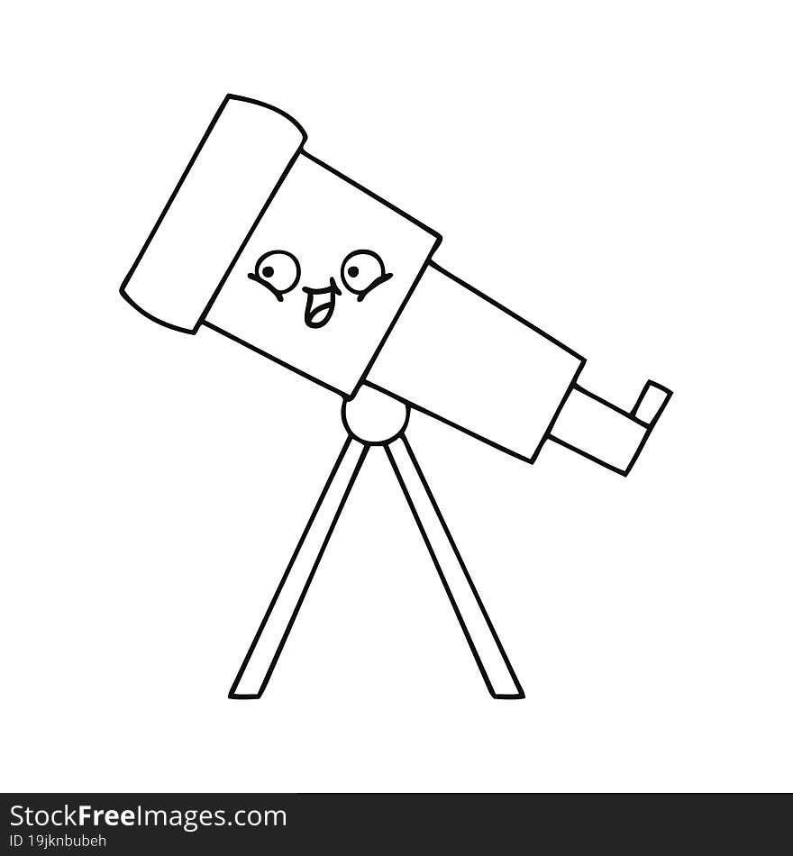 line drawing cartoon telescope