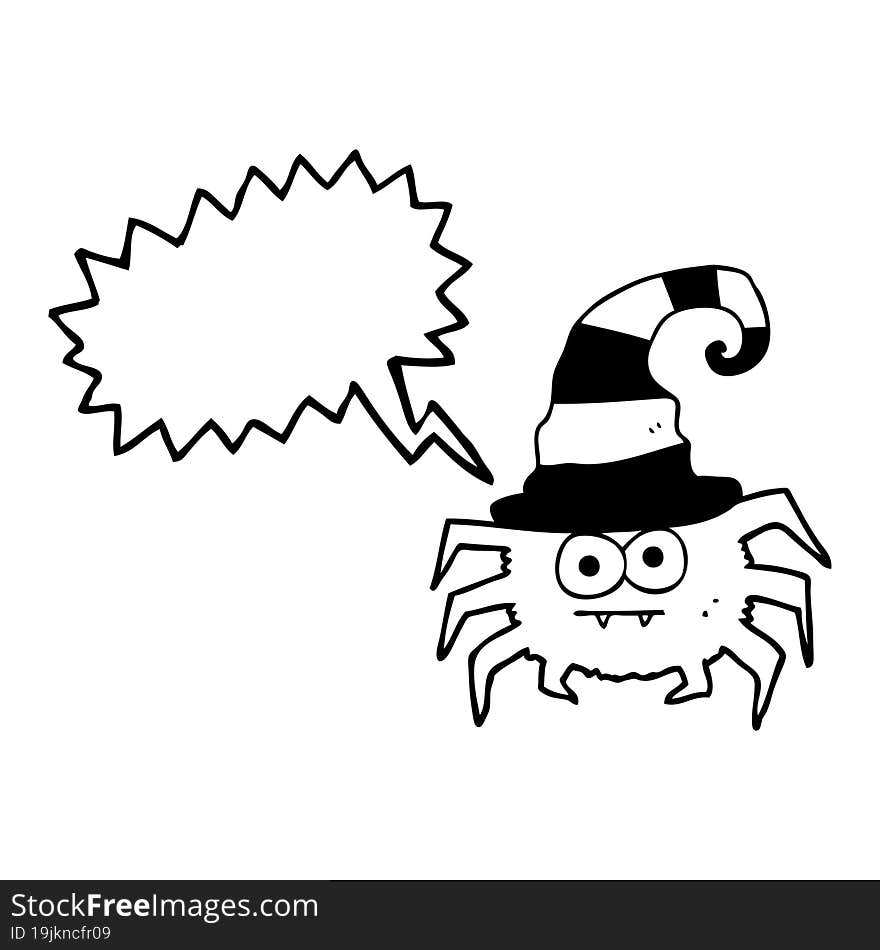 speech bubble cartoon halloween spider