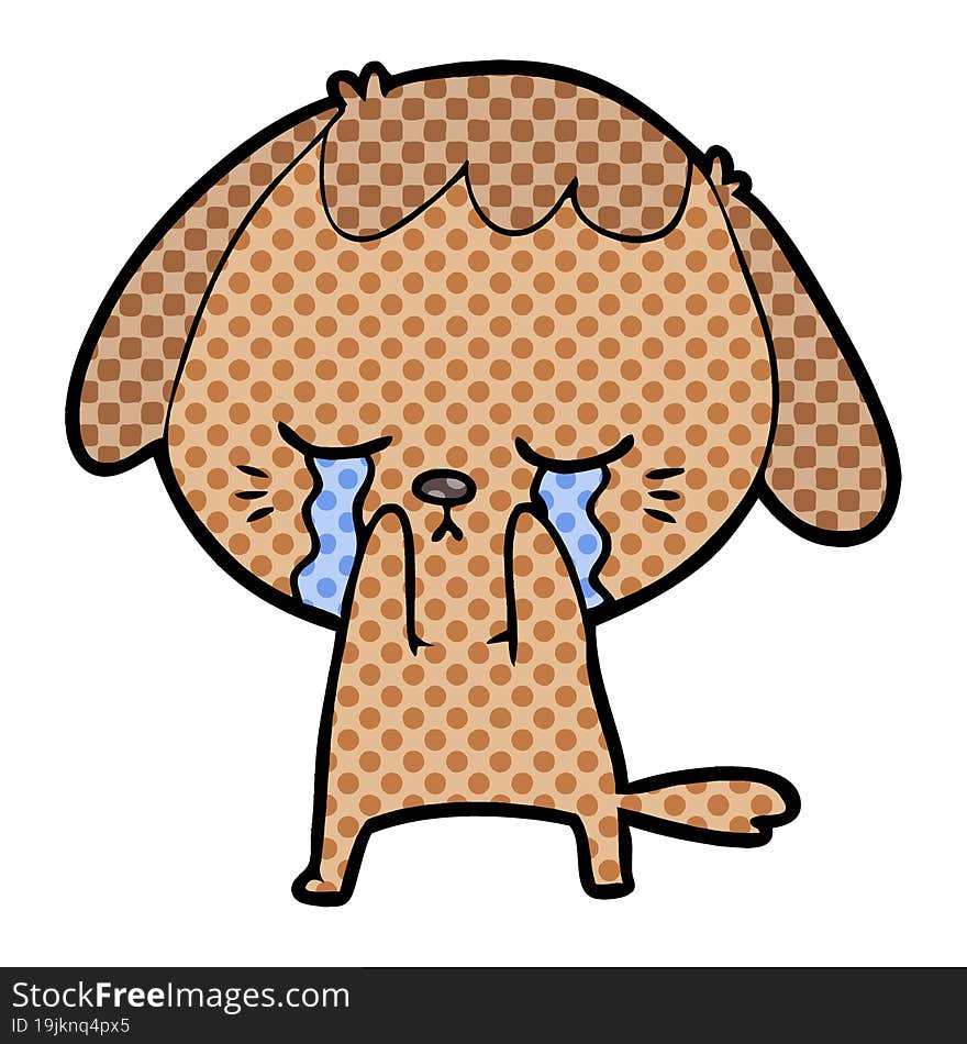 cute puppy crying cartoon. cute puppy crying cartoon