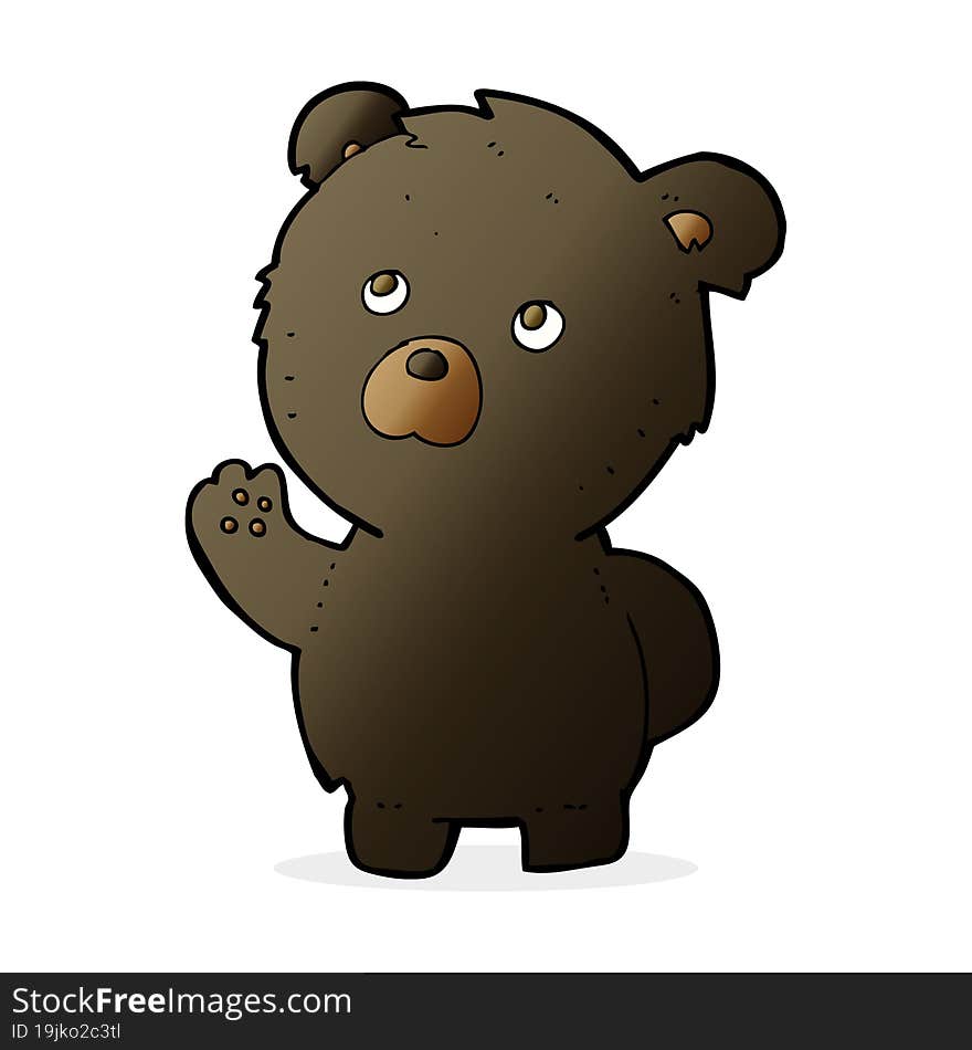 cartoon waving black bear