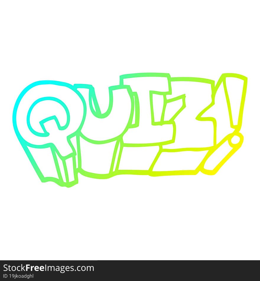 cold gradient line drawing cartoon quiz symbol