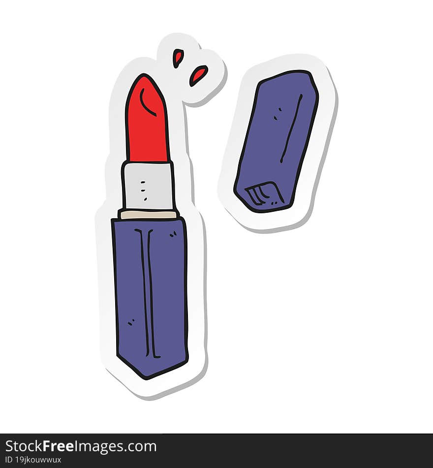 sticker of a cartoon lipstick