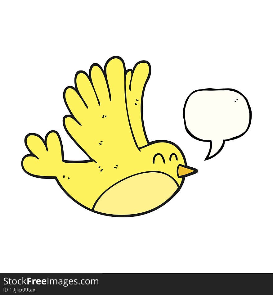 speech bubble cartoon bird