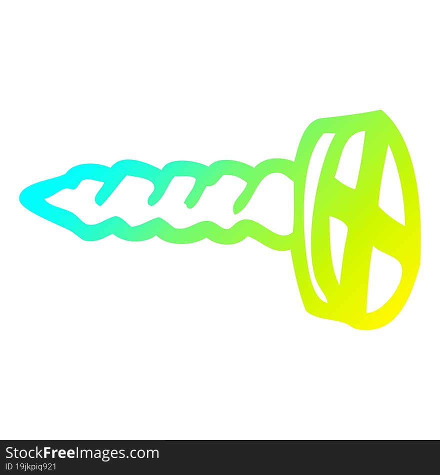 Cold Gradient Line Drawing Cartoon Old Brass Screw