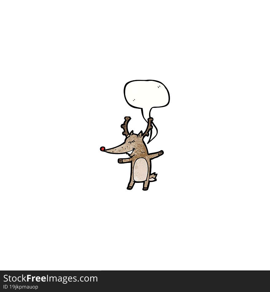 reindeer with speech bubble cartoon