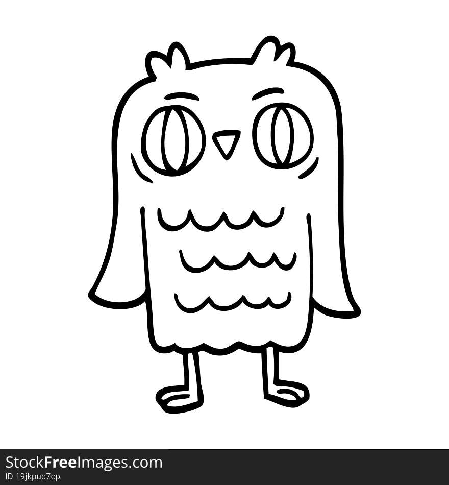 line drawing cartoon owl