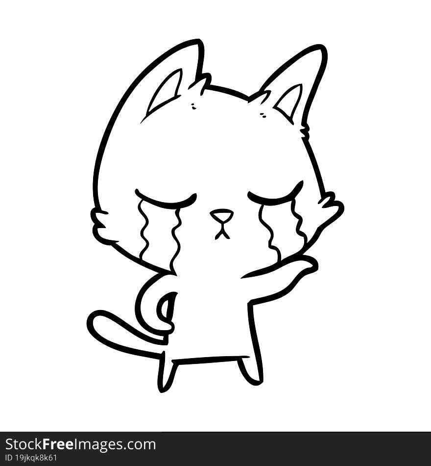 crying cartoon cat. crying cartoon cat