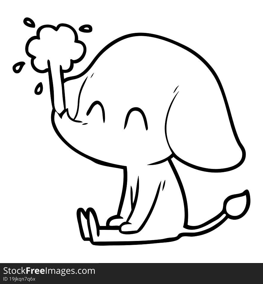 cute cartoon elephant spouting water. cute cartoon elephant spouting water