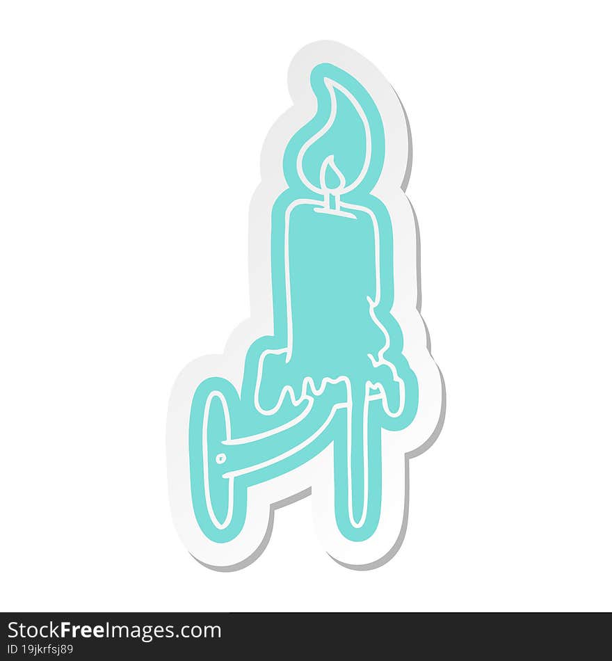 cartoon sticker of a candle stick