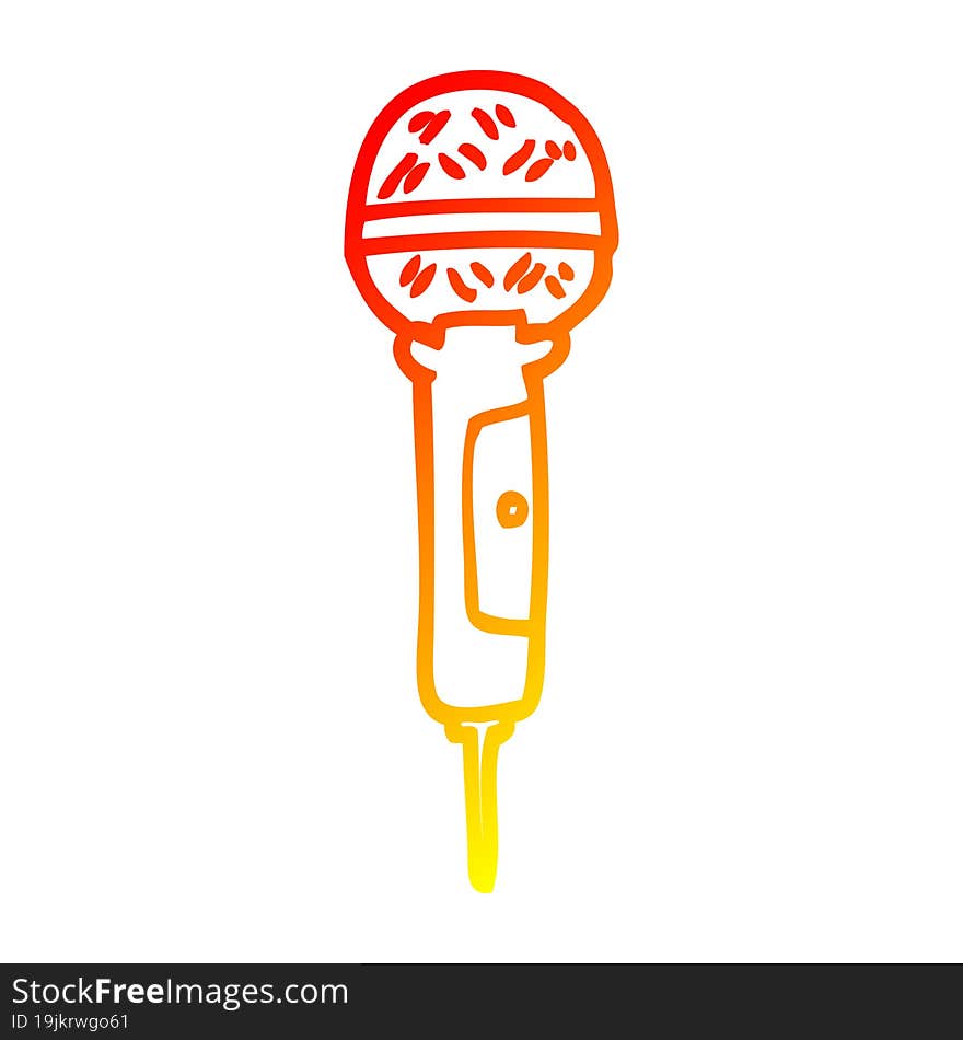 warm gradient line drawing cartoon microphone