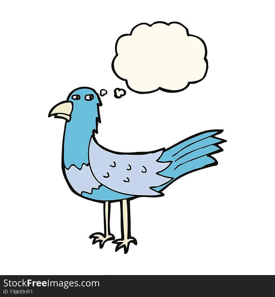 cartoon bird with thought bubble