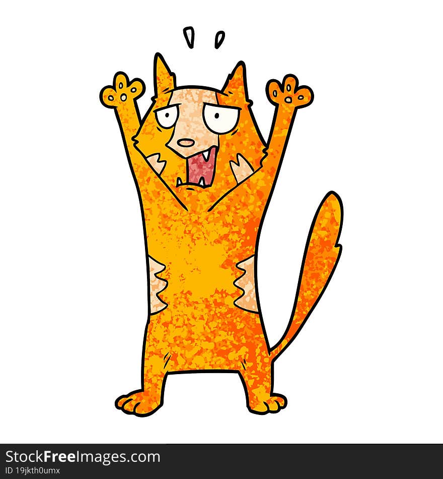 cartoon panicking cat. cartoon panicking cat