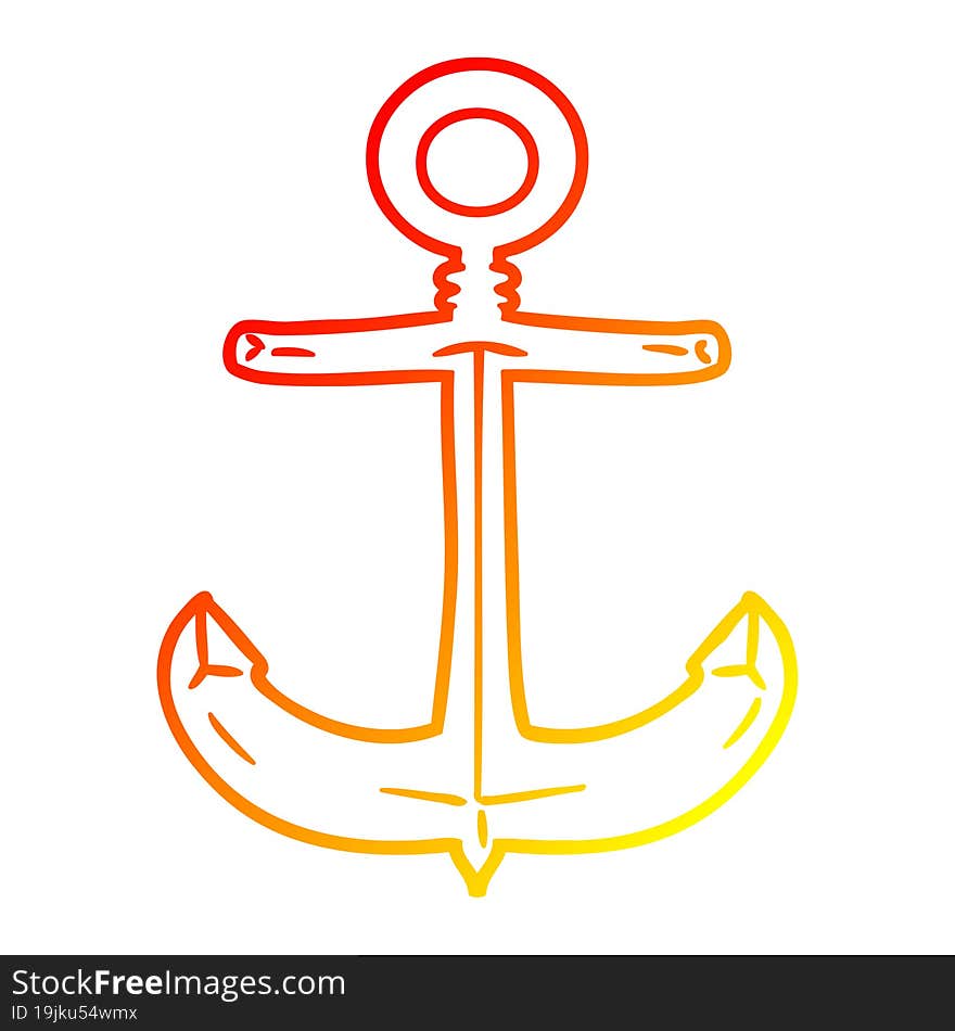 warm gradient line drawing cartoon anchor