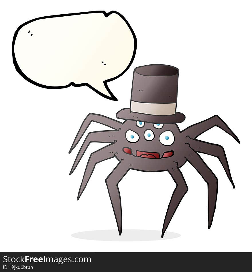 speech bubble cartoon halloween spider