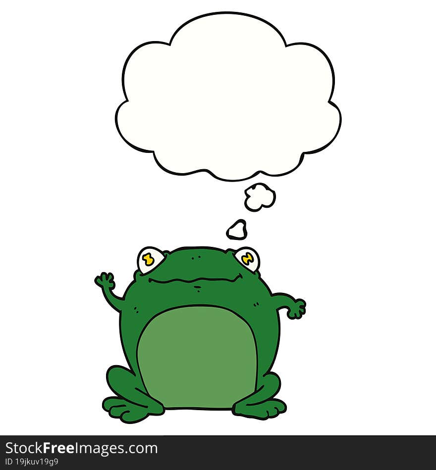 cartoon frog and thought bubble