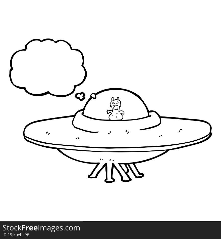 thought bubble cartoon UFO