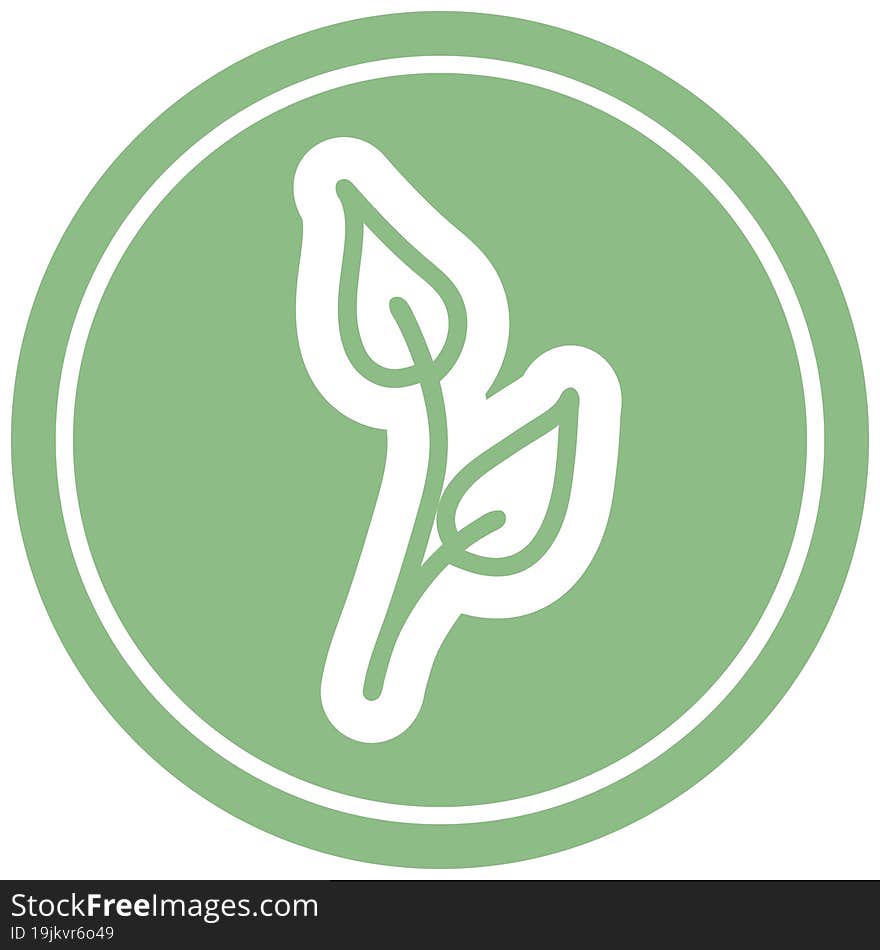 natural leaf circular icon