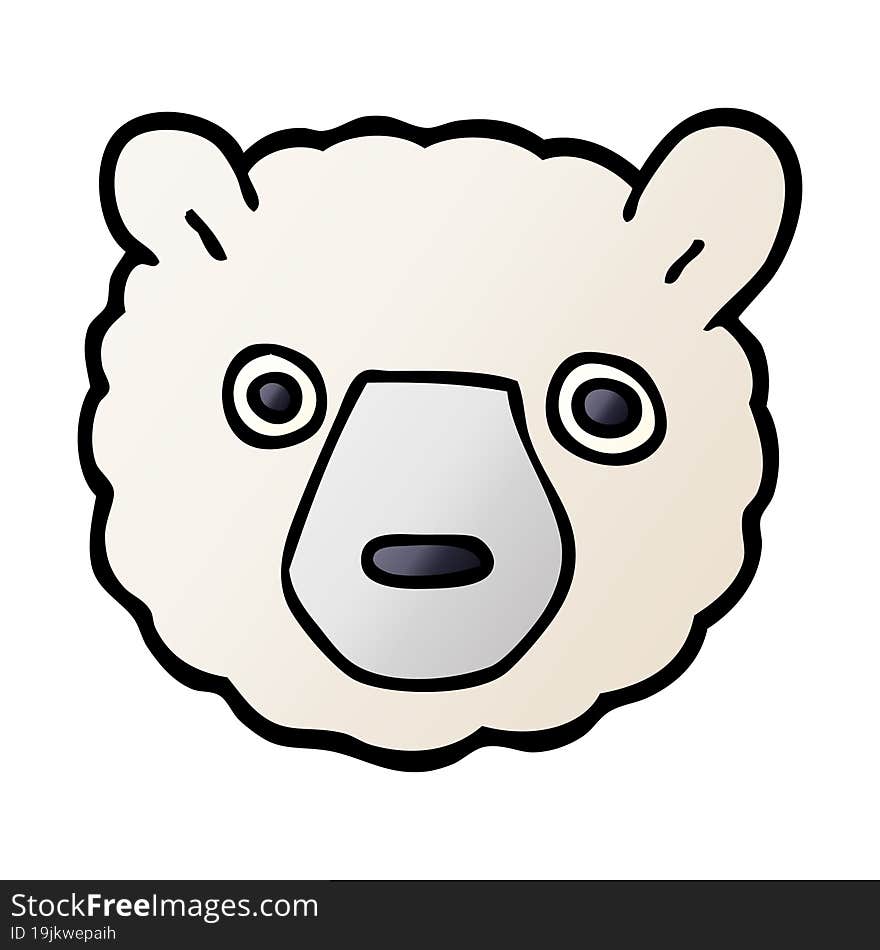 cartoon doodle polar bear face