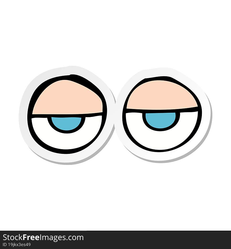 sticker of a cartoon eyes