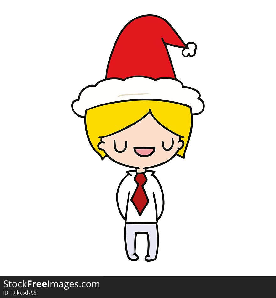 christmas cartoon of kawaii boy