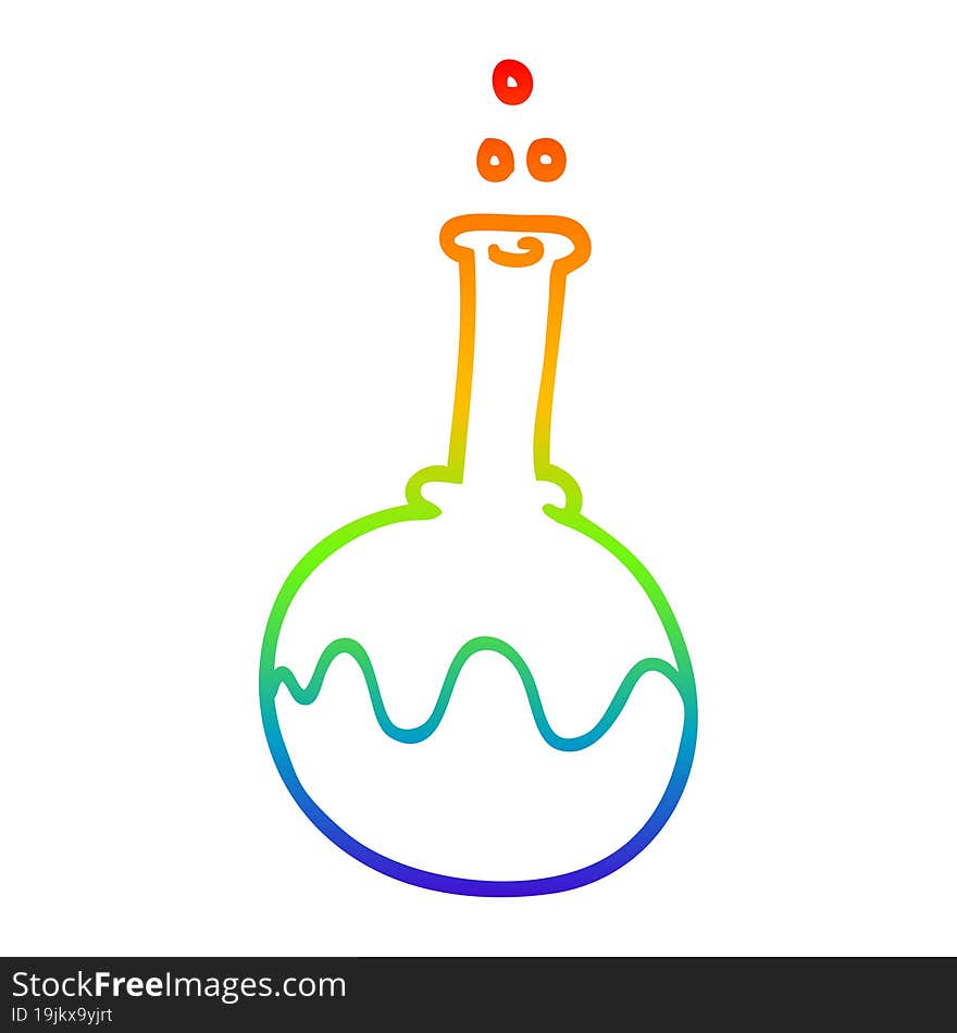 rainbow gradient line drawing cartoon science tube