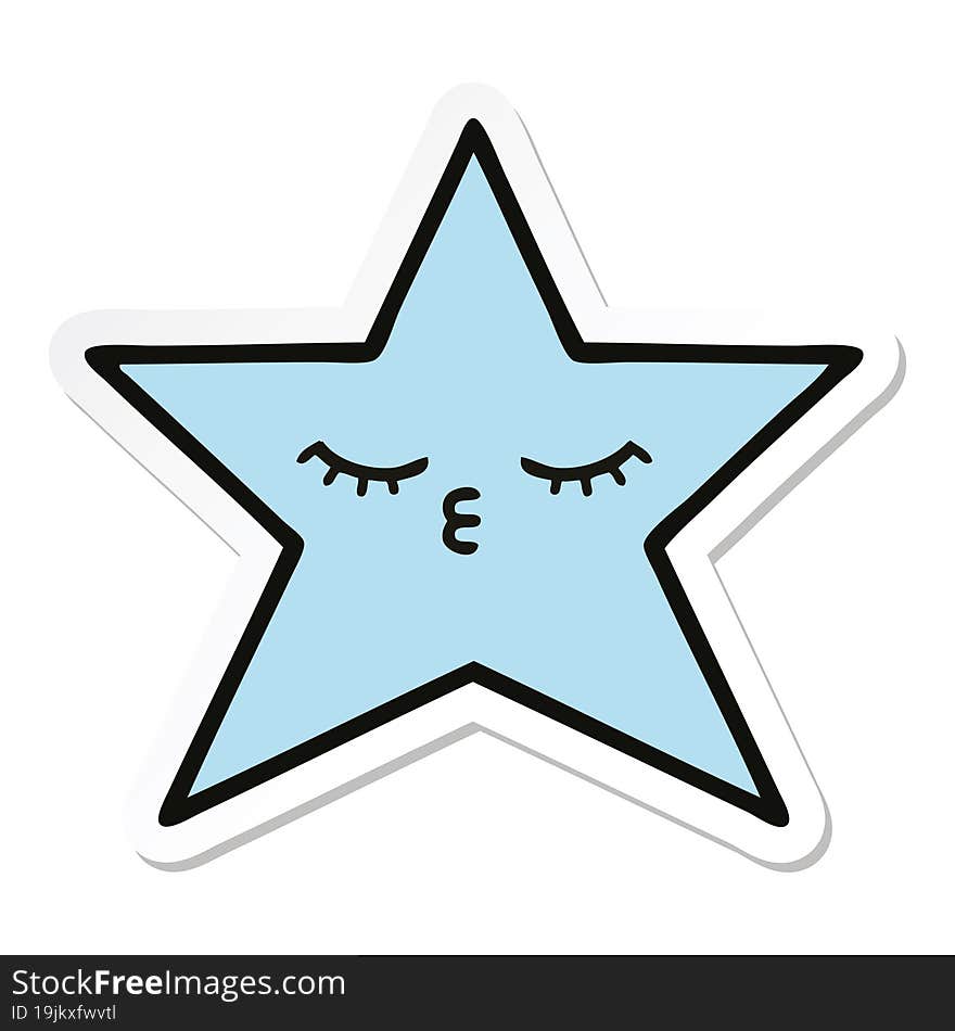 sticker of a cute cartoon star fish