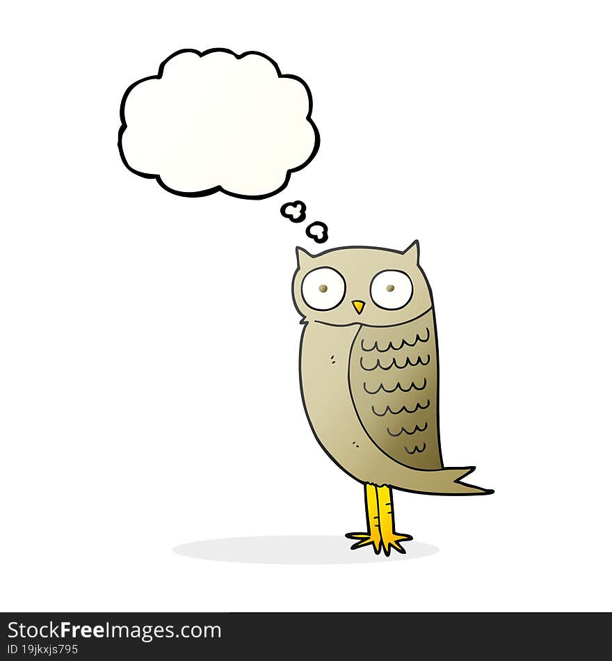 thought bubble cartoon owl