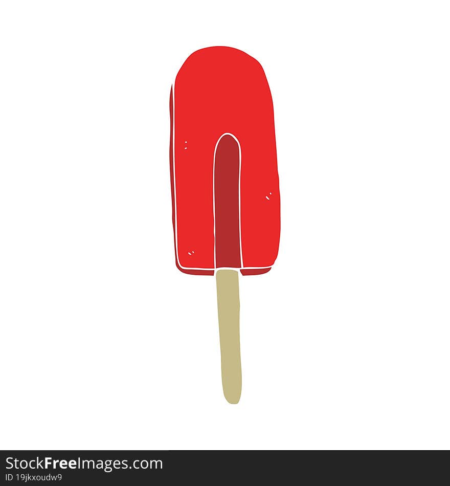 Flat Color Style Cartoon Ice Lolly