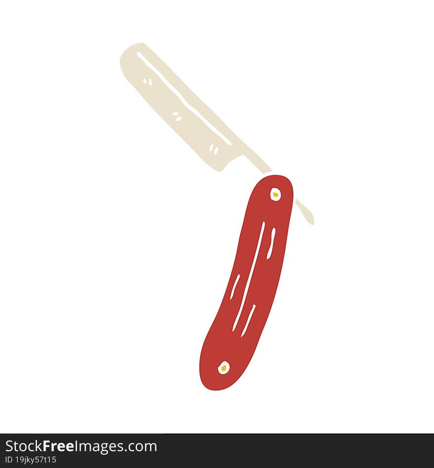 cartoon doodle cut throat razor