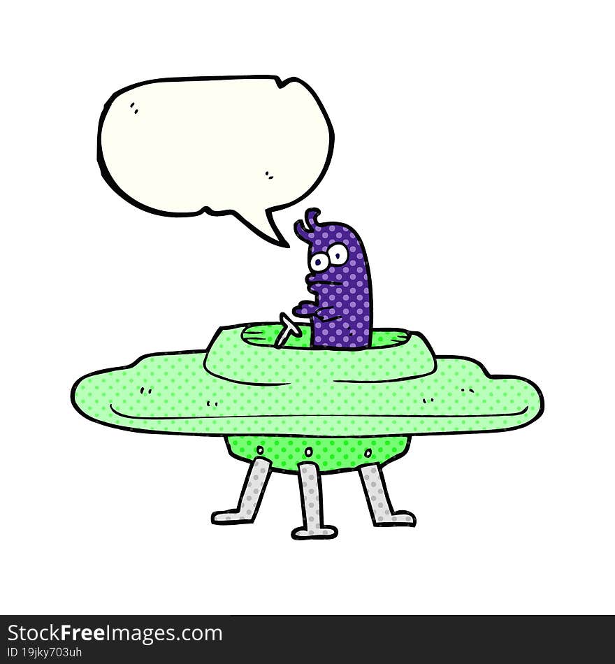 comic book speech bubble cartoon flying saucer