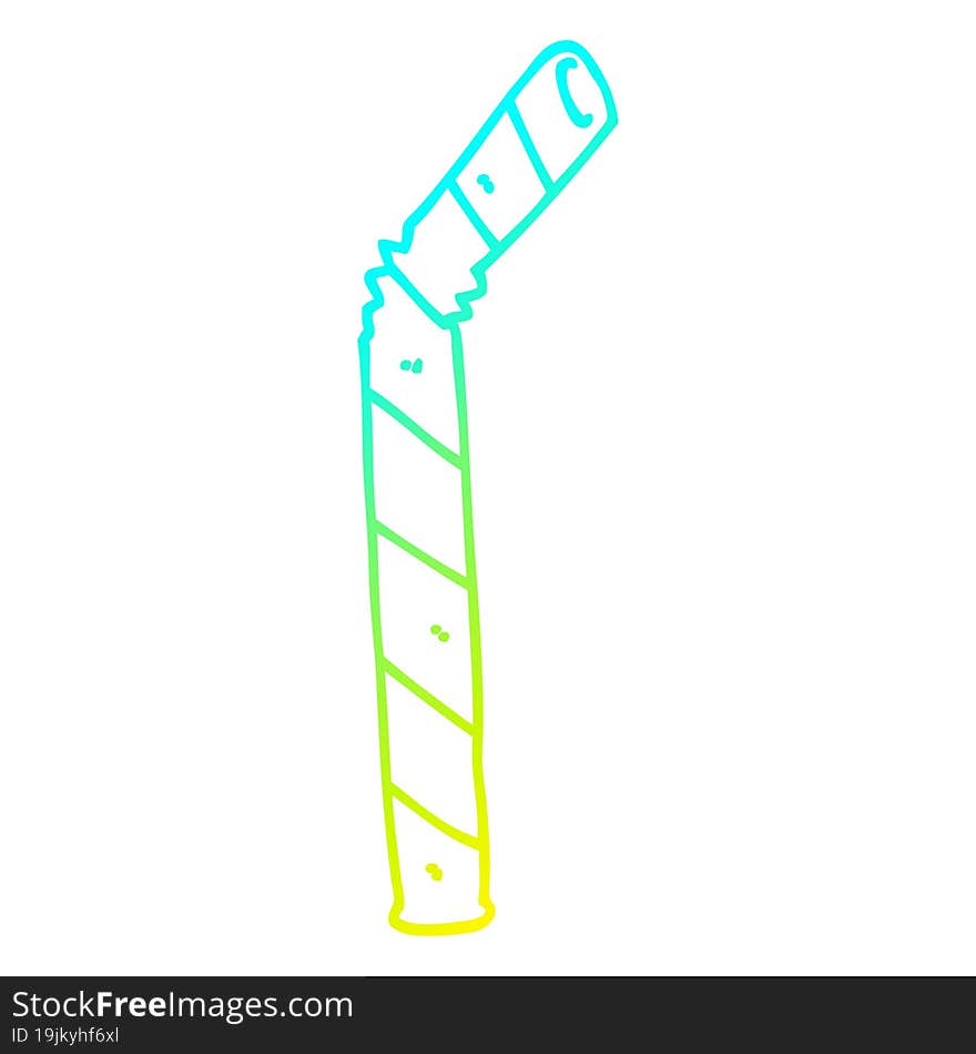 cold gradient line drawing cartoon straw