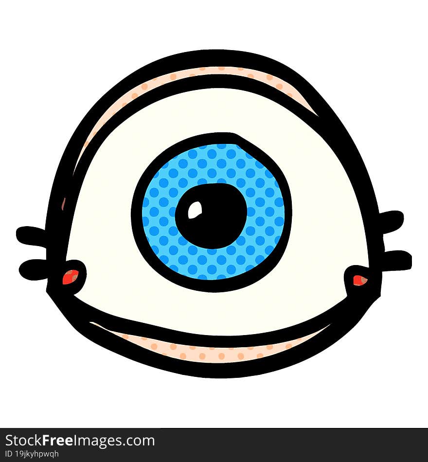 Cartoon Doodle Blue Eye