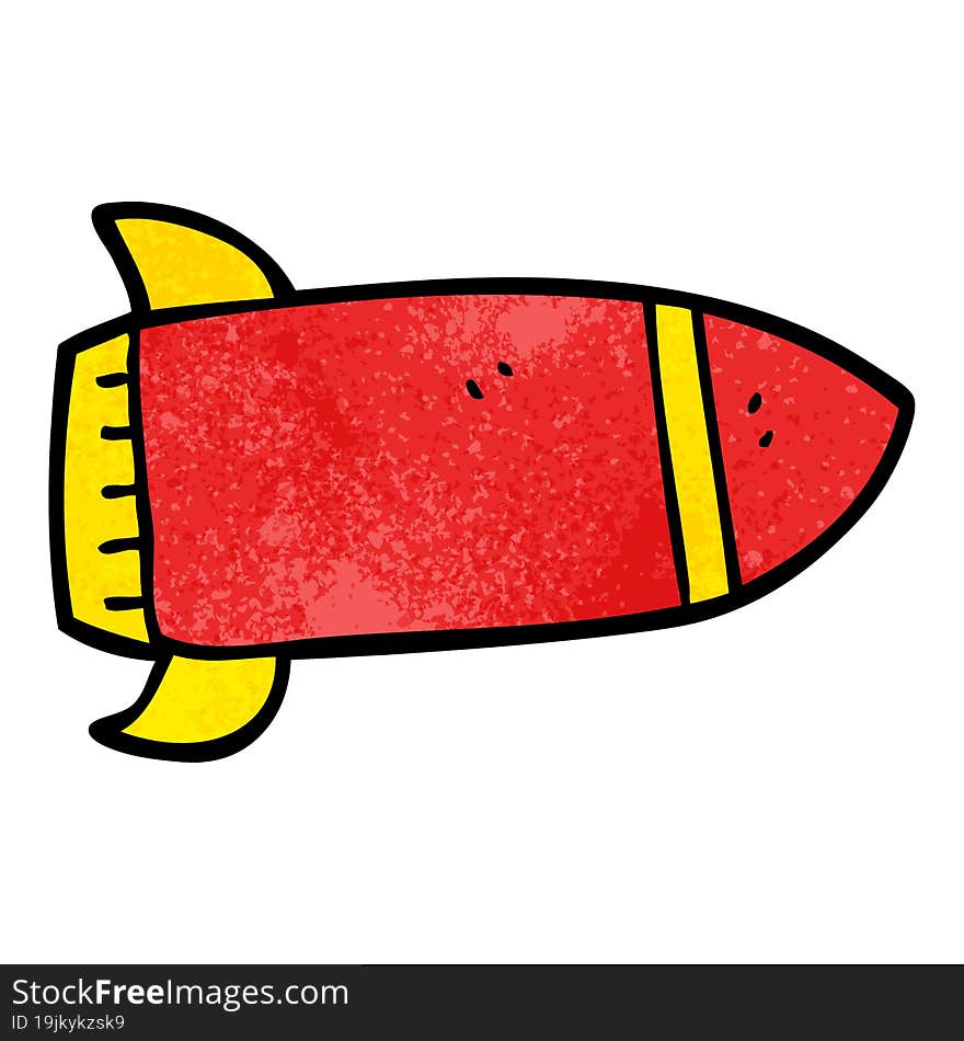 Cartoon Doodle Red Rocket