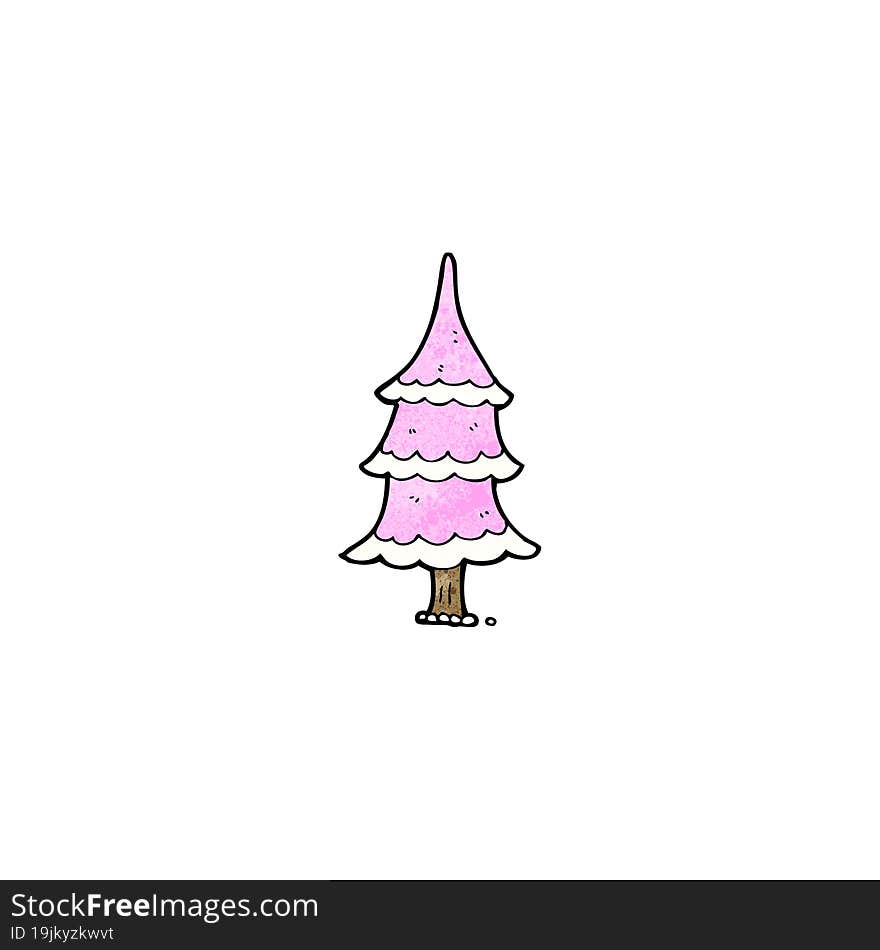 cartoon pink christmas tree