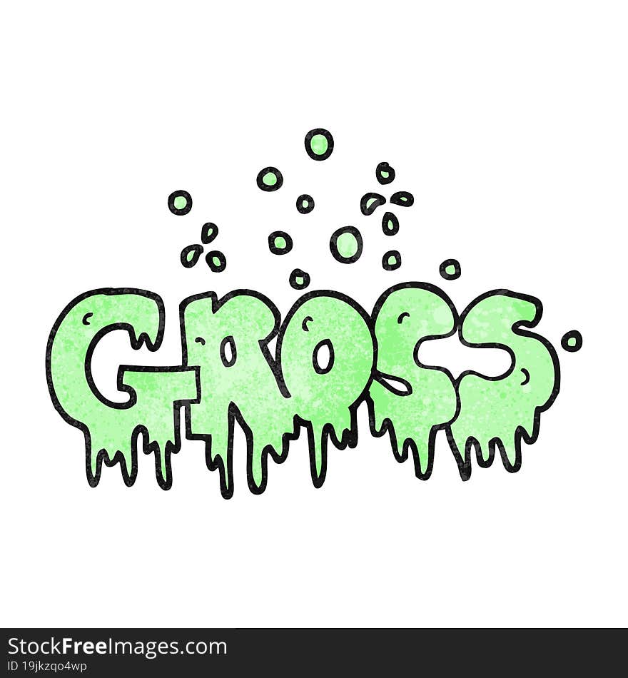 textured cartoon word gross