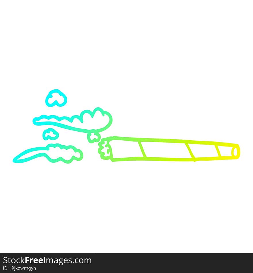 cold gradient line drawing of a cartoon lit joint