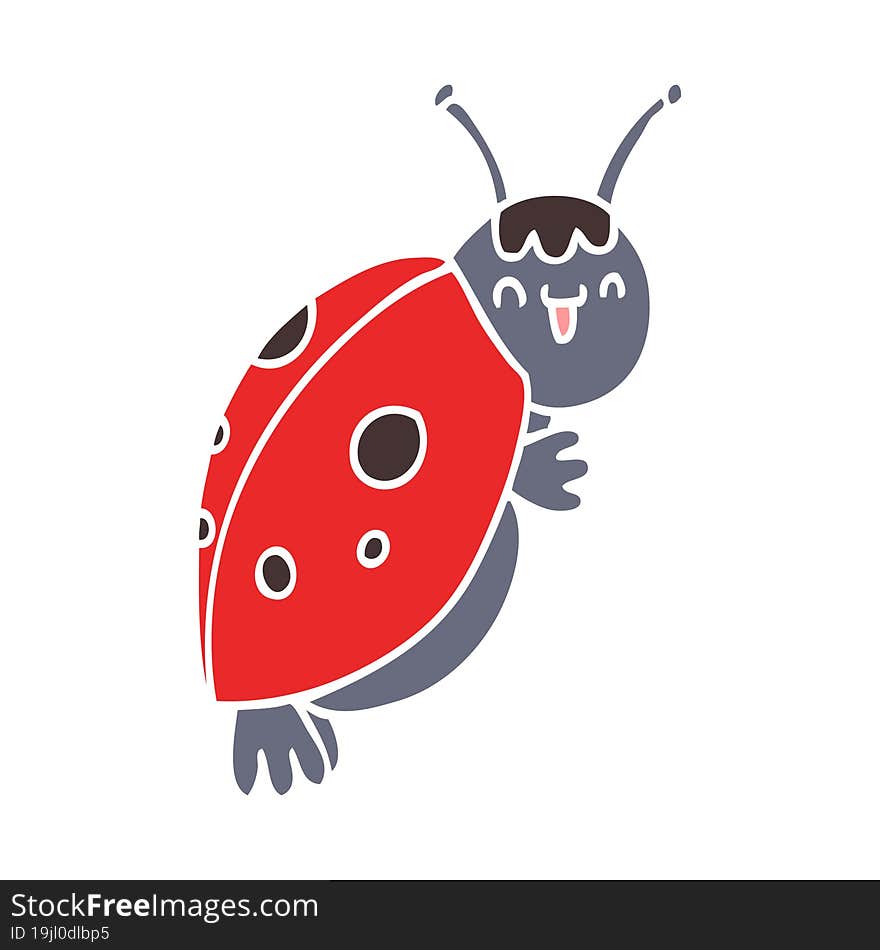 cute flat color style cartoon ladybug