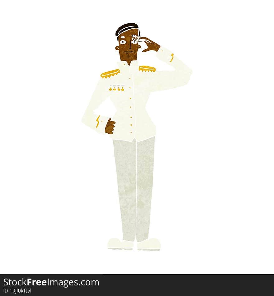 cartoon military man in dress uniform