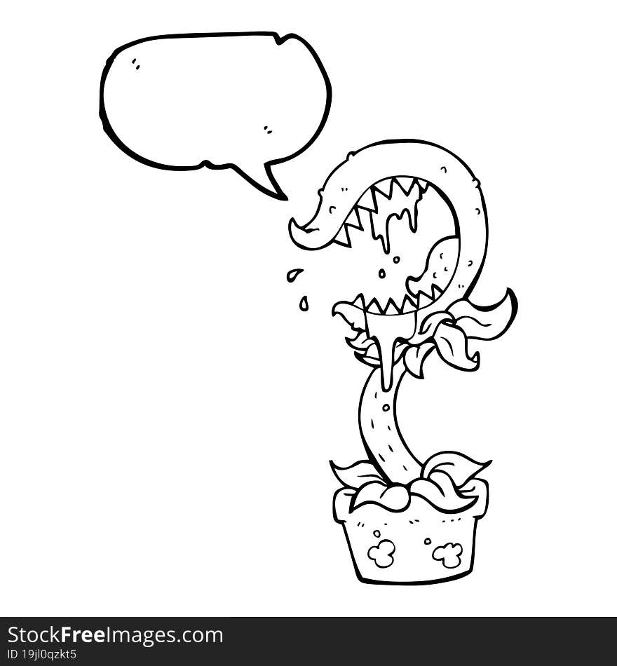 Speech Bubble Cartoon Carnivorous Plant