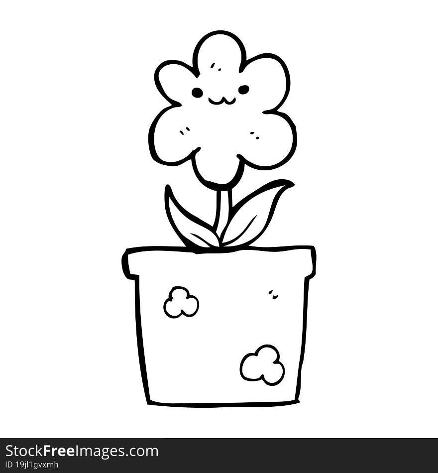 cartoon house plant