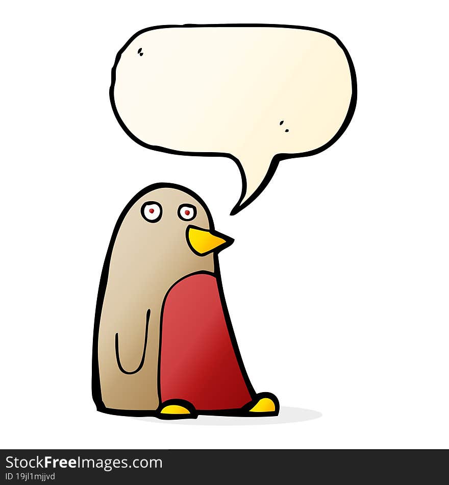 cartoon robin with speech bubble