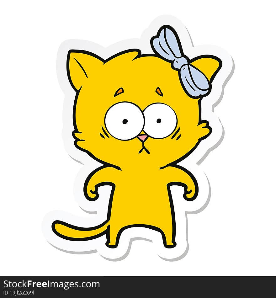 sticker of a cartoon cat