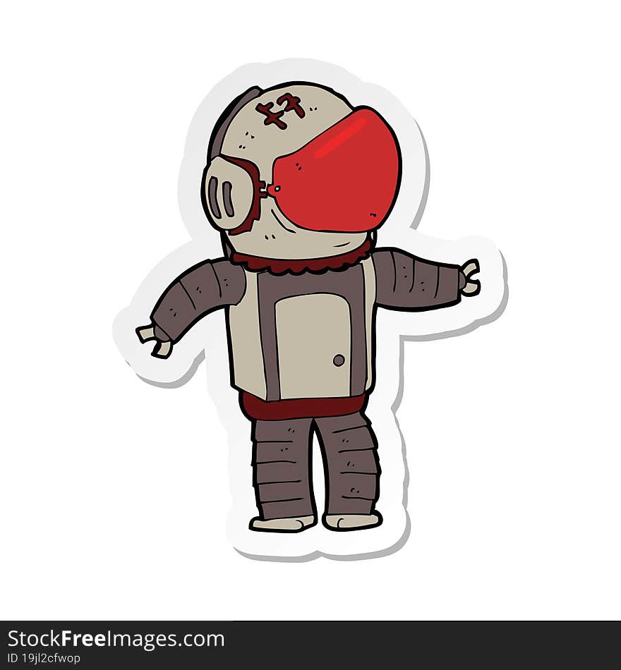 sticker of a cartoon astronaut