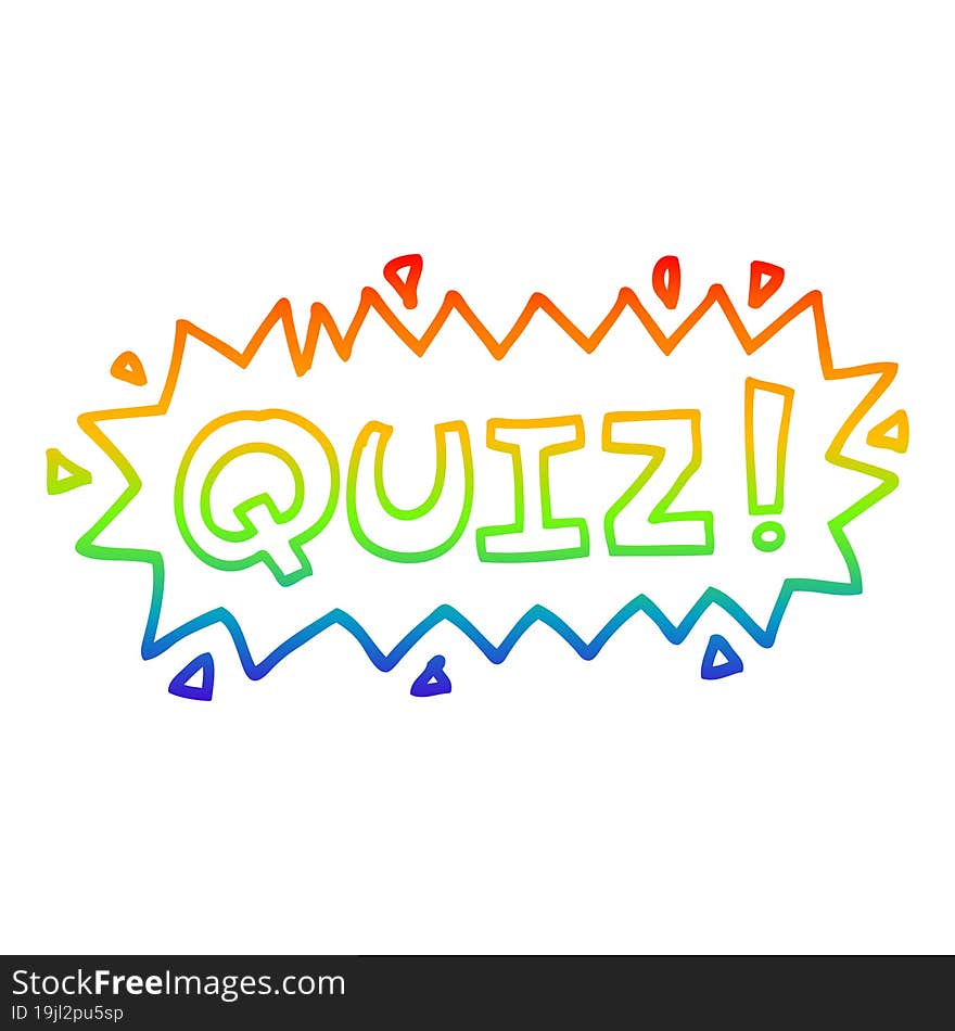 rainbow gradient line drawing cartoon quiz symbol