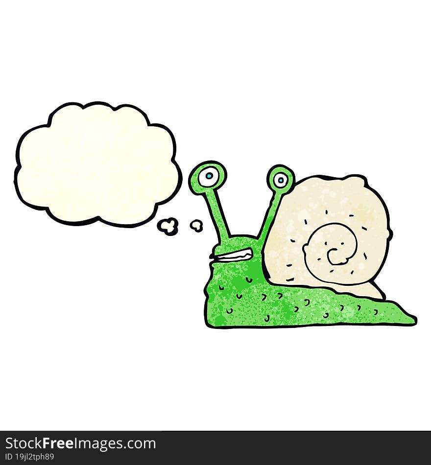 cartoon snail with thought bubble