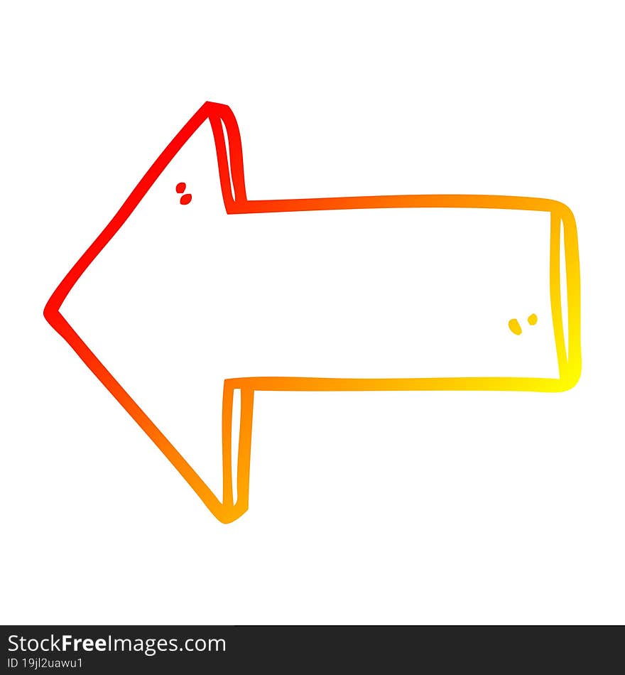 warm gradient line drawing cartoon arrow