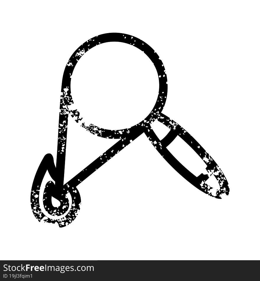 magnifying glass burning distressed icon